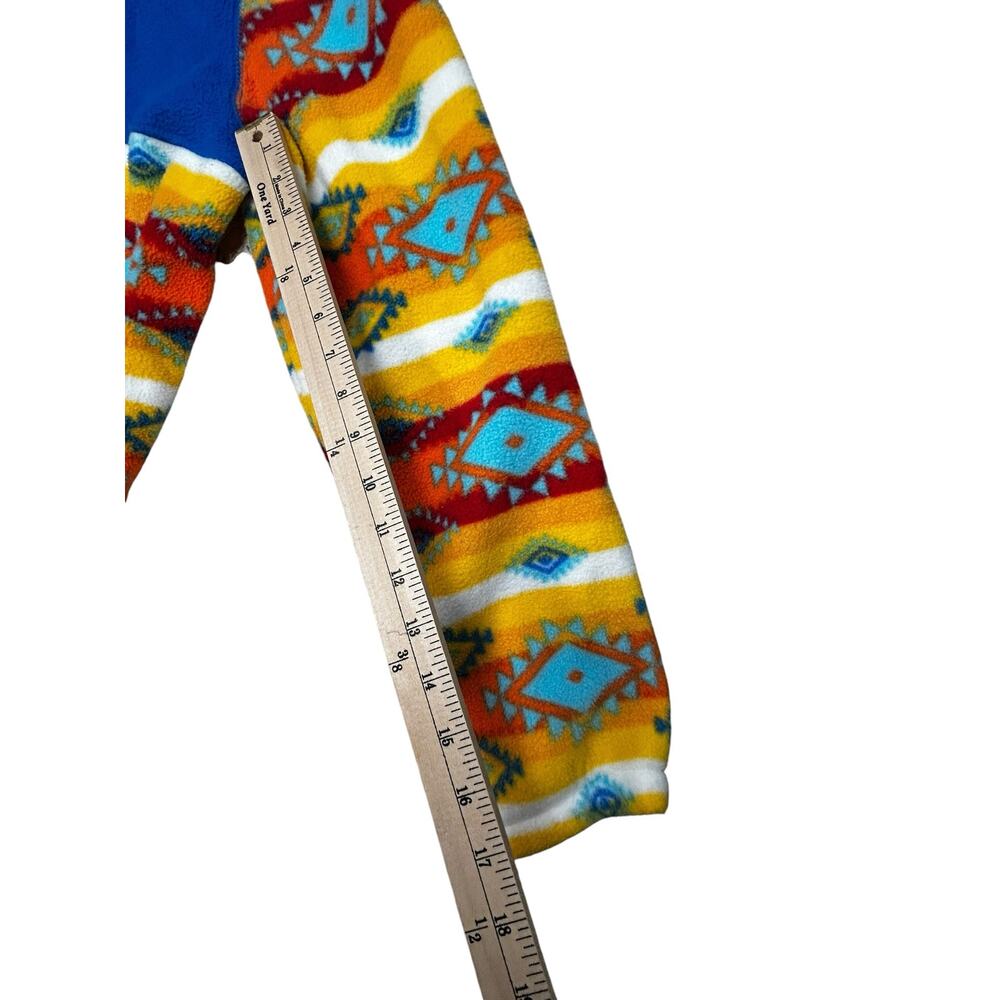 Massive Outdoor XL Aztec Southwestern Fleece Hooded Pullover Blue Multicolor - Picture 5 of 11
